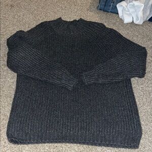 Women's oversized Gray mock neck Sweater